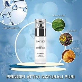 LOVVES Sérum Contour des Yeux, Haute Cosmétique Naturelle, Action Combleur Liftante, Contraste les Rides dExpression, Réduit