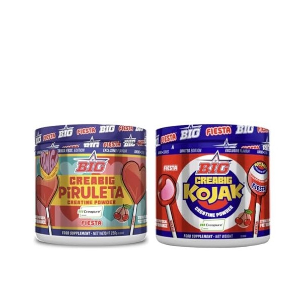 Creabig Sucette 250 g Creapure + Creabig Kojak 200 g Creapure Total 450 g de créatine BIG