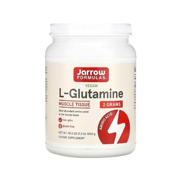 Jarrow Formulas L-Glutamine en Poudre - 1000g - Complément de Récupération Musculaire & Soutien Digestif de Haute Qualité