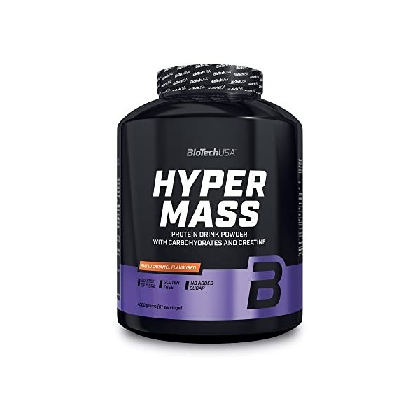 BioTechUSA Hyper Mass | Prise de masse avec mélange de glucides et de protéines | Créatine micronisée | Sans gluten, 4 kg, Ca