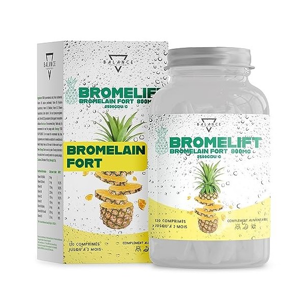 BROMELIFT® Bromelaine 2500 GDU/g - 120 COMPRIMÉS | Perte de Poids Rapide et Efficace | Detox Minceur Puissant et Rapide | Com