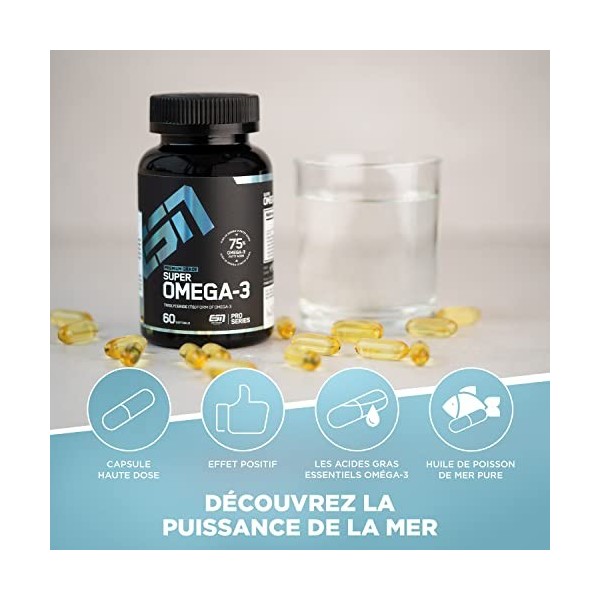 ESN Super Omega-3, 60 Caspules de Oméga 3, EPA et DHA