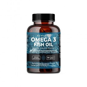 Newgate Labs Oméga 3 Huile de Poisson 90 Gélules 1000 mg, EPA 180 mg, DHA 120 mg - Supplément haute résistance - Sans OGM - F
