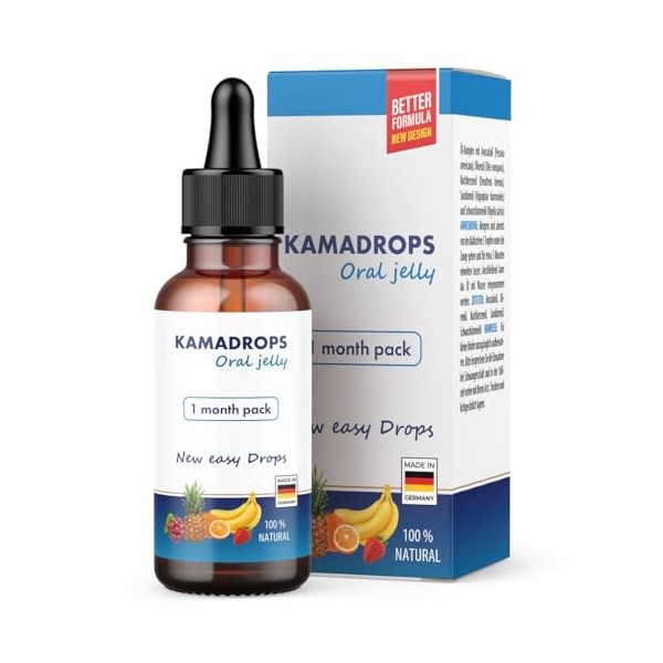 KamaDrops - 100 Easy Drops | Paquet mensuel dans un flacon à pipette pratique 1x