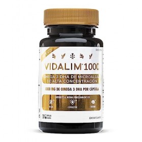 VIDALIM 1000mg Omega 3 DHA Microalgues par capsule 30 perles . Pureté maximale