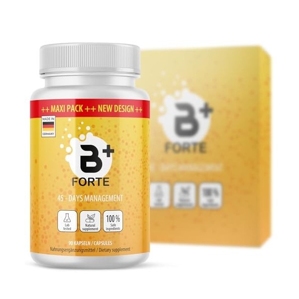 B+ Forte Capsules - MAXI PACK avec 90 capsules - Approvisionnement pour 45 jours - 1x