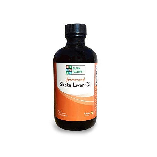 Huile de Skate Foie - Parfum Orange - Pâturage vert - 180 ml - Liquide