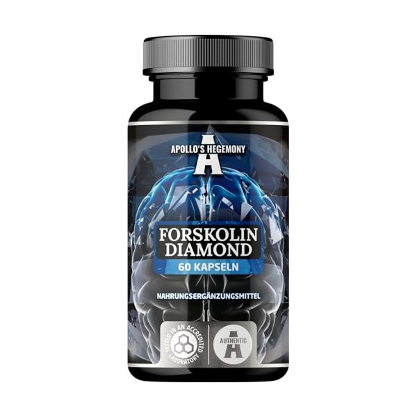 Forskolin Diamond 50 mg, Extrait de Coleus Forskohlii de qualité supérieure 95% de Forskoline pure , 60 gélules végétalienne