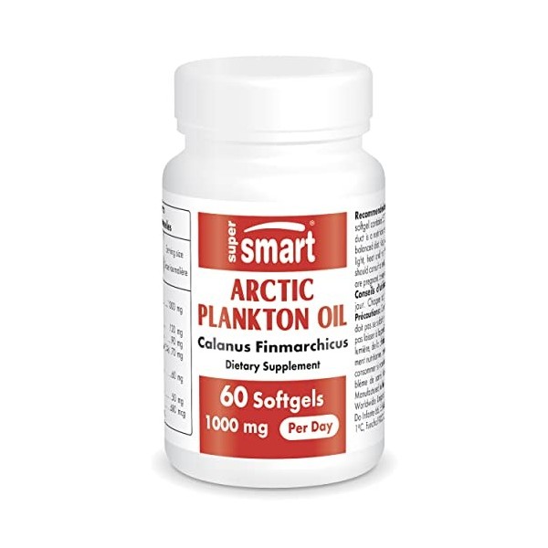 Supersmart - Arctic Plankton Oil 500 mg - Huile de Calanus Origine Zooplanctonique - Acides Gras Oméga 3 EPA, DHA et SDA 