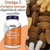 Now Foods, Ultra Omega-3, 500 EPA / 250 DHA, 180 Gélules, Testé en Laboratoire, Huile de Poisson, Sans Gluten, Sans OGM