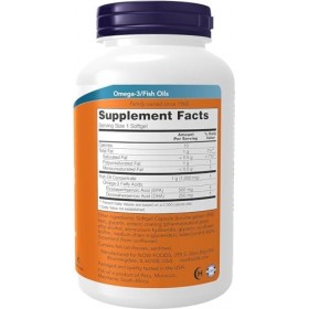 NowFood, Ultra Omega-3, 500 EPA/250 DHA, 180 gélules molles, testé en laboratoire, huile de poisson, sans gluten, sans OGM