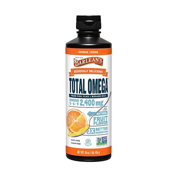 Barleans Organic Oils - Barlean - Total Omega 3 6 9 Swirl crème à lorange 473 ml