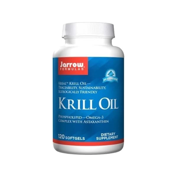 Jarrows, Huile de krill, 600 mg, avec oméga-3 et astaxanthine, 120 gélules molles, testée en laboratoire, sans gluten, sans 