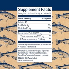 Wileys Finest Wild Alaskan Fish Oil - Summit DHA Natural Lime 4.23 fl.oz