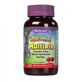 Bluebonnet Nutrition, Animalz Rainforest, à base daliment entier, arôme naturel de cerise, 180 comprimés à croquer