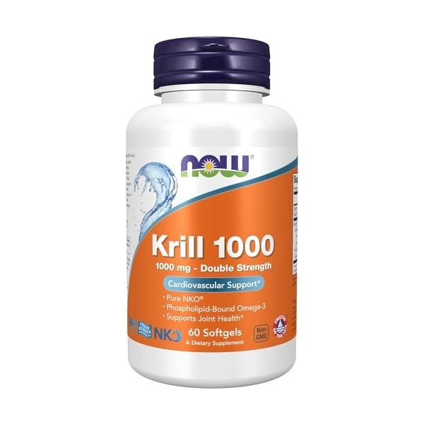 Now Supplements, Krill, double concentration, 1000 mg, oméga-3 lié aux phospholipides, 60 gélules