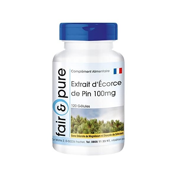 Fair & Pure® - Extrait décorce de pin 100mg - standardisé à 95% proanthocyanidines - végan - 120 gélules