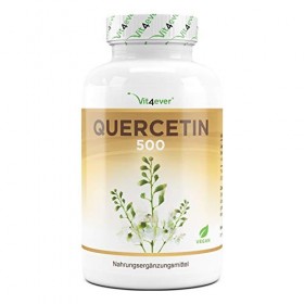 Quercétine - 500 mg - 120 gélules - 4 mois dapprovisionnement - Testé en laboratoire - Naturellement fait à partir dextrait