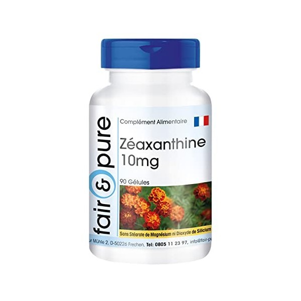 Fair & Pure® - Zéaxanthine 10mg de 50mg dextrait de Tagetesblüten - naturel - végan - 90 gélules