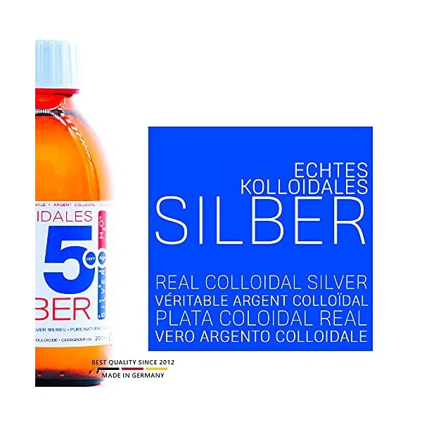 500ml / 25ppm largent colloïdal PureSilverH2O© / Argent Colloïdal - 99,99% argent fin