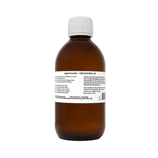 Argentum Plus - Argent Colloïdal 25 ppm - Contenance : 300 ml