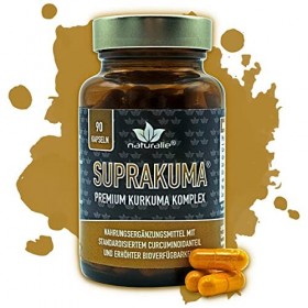 Naturalie® Suprakuma Lot de 90 gélules de curcuma 210 mg de curcumine pure en complexe double avec Curcugreen® et Curcumine C