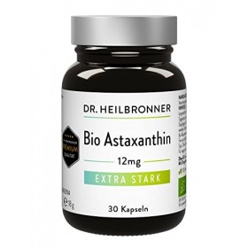 Dr. Heilbronner Astaxanthine bio 12 mg gélules hautement dosées dans un flacon en verre I Antioxydants issus de lalgue vital
