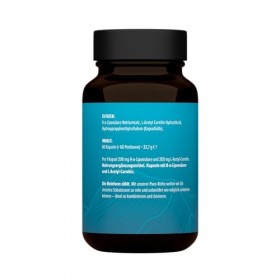 edubily nutrition® Macarena – Acide lipoïque alpha avec acétyl L carnitine – 200 mg chacun – métabolisme énergétique et trans