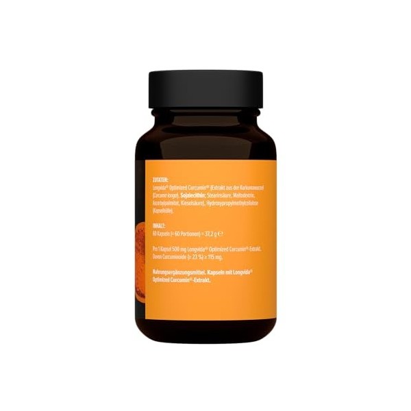 edubily nutrition® Capsules de curcuma - Avec la matière première de marque Longvida Optimized Curcumin® - Absorption optimal