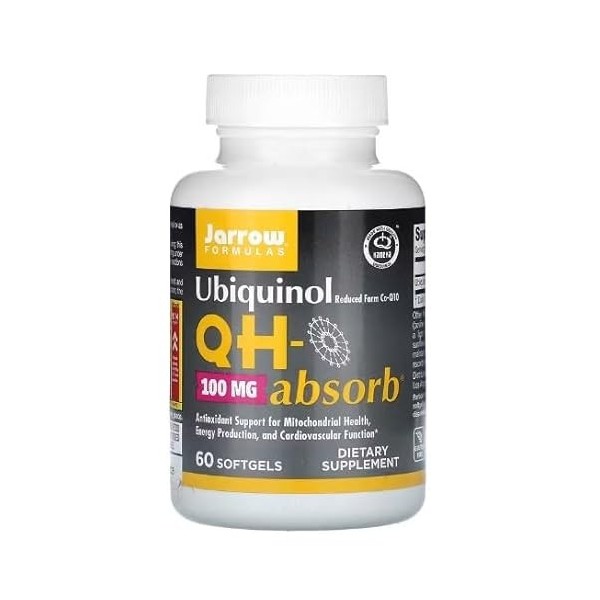 Jarrow Formulas Ubiquinol QH-absorb 100mg - 60 Softgels - Absorption Maximale & Soutien Cardiovasculaire