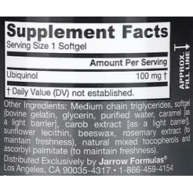 Jarrow Formulas Ubiquinol QH-absorb 100mg - 60 Softgels - Absorption Maximale & Soutien Cardiovasculaire