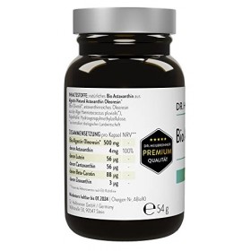 Dr. Heilbronner Capsules dastaxanthine bio de 4 mg dans un flacon en verre I Antioxydants issus de lalgue vitale Haematococ