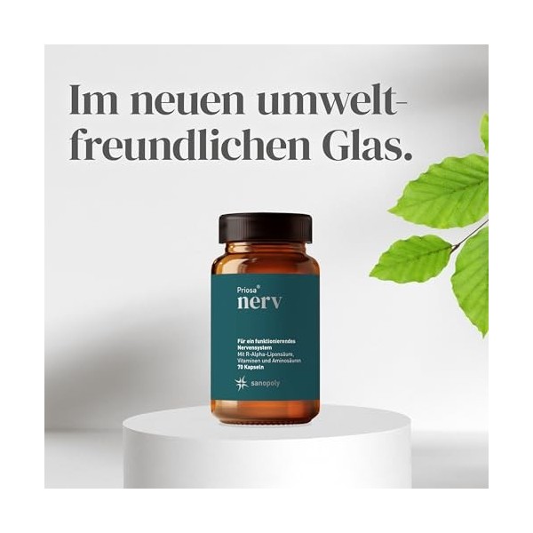 Sanopoly Priosa Nerv I 70 gélules multivitaminées pour les nerfs I Complément alimentaire contre les troubles nerveux avec co