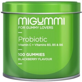 Gommes Probiotiques Intestinaux | 100 Gummies au goût naturel de mûre | Probiotiques, Vitamine C, B3, B5, B6 | Flore intestin