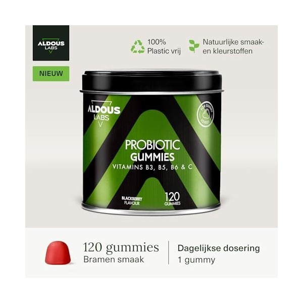 Probiotiques Flore Intestinale Gummies | 120 Gommes Goût Naturel Cerise | Flore intestinale, Gaz et Ballonnements | Bifidobac