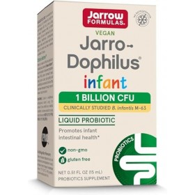 Jarrows Jarro-Dophilus Infant, Bifidobacterium longum, Gouttes végétaliennes, 15 ml, testé en laboratoire, sans gluten, végé