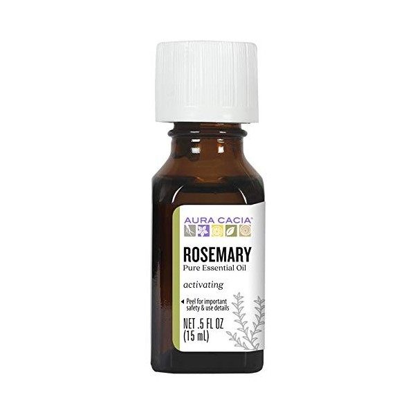 Aura Cacia 0445585 Pur Huile Essentielle de Romarin - 0,5 onces liquides