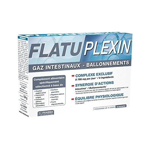 3C Pharma Flatuplexin GAZ INTESTINAUX - BALLONNEMENTS- Lot de 2 Boites