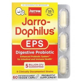 Jarrow Formulas Jarro-Dophilus EPS Probiotique, 5 Milliards de Souches Actives - 60 Vcaps - Santé Digestive & Immunité Renfor
