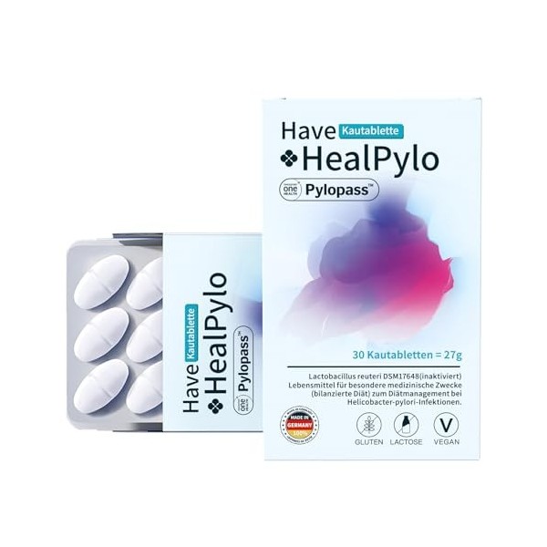 Sonnesee Helicobacter pylori Comprimé à croquer Pylopass Lactobacillus Probiotic - Brûlures destomac, reflux acide, maux de