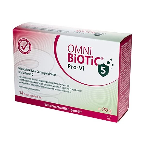 OMNi BiOTiC Pro-Vi 5 | 14 portions | 5 souches de bactéries | 10 milliards de germes par dose quotidienne | poudre | avec vit