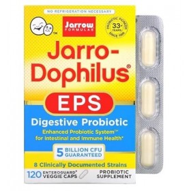 Jarrow Formulas Jarro-Dophilus EPS Probiotique, 5 Milliards de Souches Actives - 120 Vcaps - Santé Digestive & Immunité Renfo