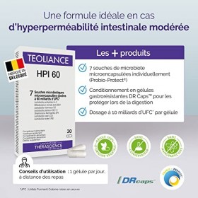 TEOLIANCE HPI 60 | 7 souches microbiotiques Lactobacillus Bifidobacterium Streptococcus |60 milliards dUFC| Hyperperméabilit