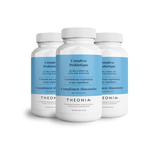 Complément alimentaire Complexe de probiotique de Theonia - 7 souches puissantes avec 20 milliards d’UFC par dose journalière