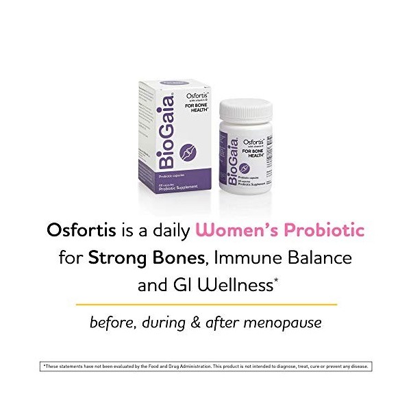 BioGaia Osfortis Probiotique pour femme pour os forts, équilibre immunitaire et bien-être GI Contient L. reuteri 6475, 60 gél