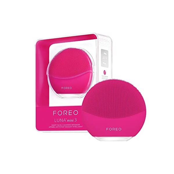 FOREO LUNA mini 3 Brosse nettoyante visage - Accessoire voyage - Appareil de massage - Silicone ultra-hygiénique - Brosse fac