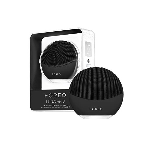 FOREO LUNA mini 3 Brosse nettoyante visage - Accessoire voyage - Appareil de massage - Silicone ultra-hygiénique - Brosse fac...