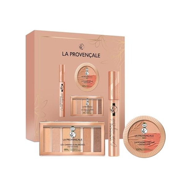 La Provencale - Coffret Cadeau Maquillage LInstant Doré - 3 Produits - La Poudre Éclat, La Palette Instant Doré et Le Mascar