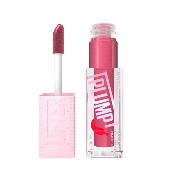 Maybelline New-York - Gloss à Lèvres Effet Repulpant Immédiat & Volume XXL - Enrichi en Piment - Lifter Plump - Teinte Peach