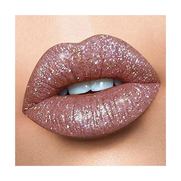 Sensail Rouge à Lèvres Brillant longue durée Tenue Liquide Mat Waterproof Shimmer Lip Gloss A 